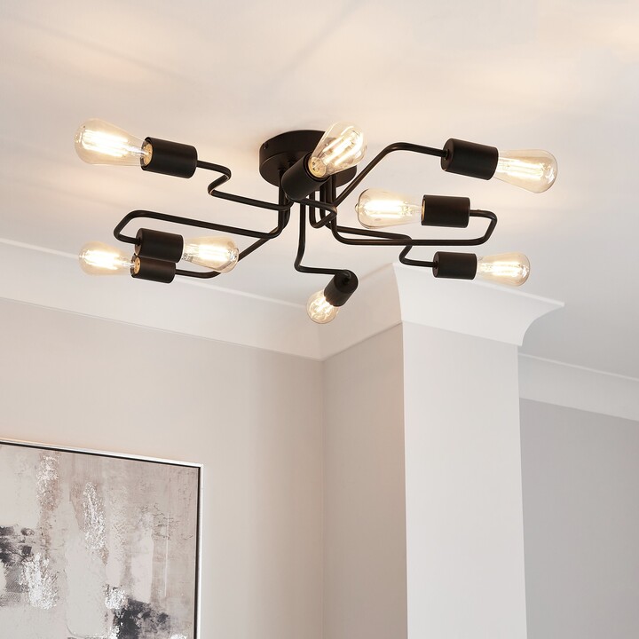 Dunelm Kacy 8 Light Semi Flush Ceiling Fitting Black ShopStyle