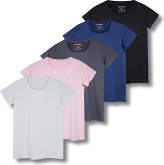 5 Pack Women's Quick Dry Short Sleeve T Shirts, Athletic Workout