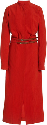 Gabriela Hearst Women's Rees Woven Linen Maxi Dress - Orange - Moda Operandi