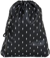 Thumbnail for your product : Neil Barrett Bolts Faux Leather Drawstring Backpack