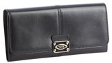Thumbnail for your product : Tod's black leather snap flap continental wallet