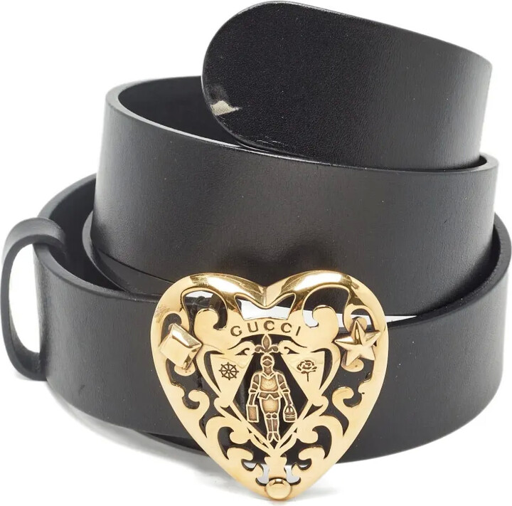 Heart-Buckle Leather Belt