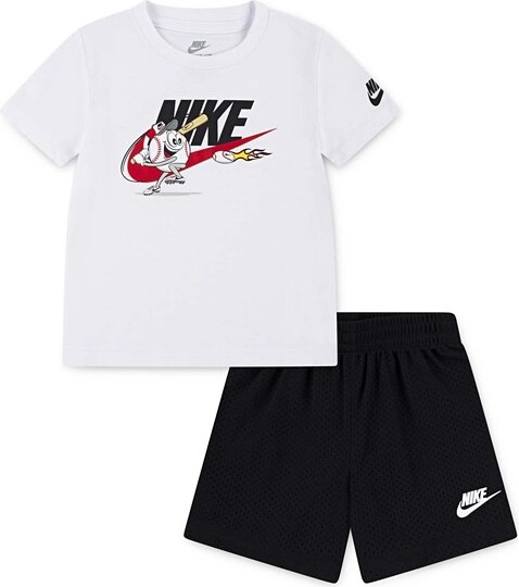 Nike Sportswear Graphic Dri-FIT Set Toddler 2T White/Black