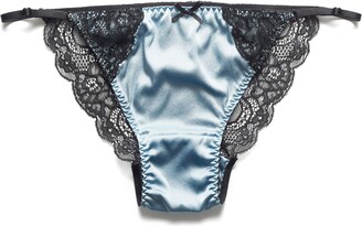 Buy SilRiver Womens Silk Lace G-String Thong Panty, Sexy T-Back