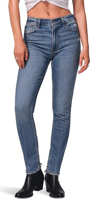 Abercrombie & Fitch High Rise Skinny Jean (Medium Wash with Crease) Women's Jeans