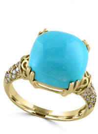 Effy Gemma Turquoise, 0.22 Total Carat Weight Diamond with 14K Gold Ring
