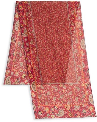 Etro Calcutta Paisley-Print Linen & Silk Scarf