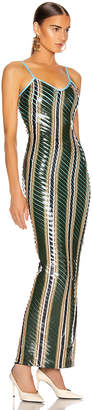 Y/Project Striped Bodycon Dress in Green Stripe | FWRD