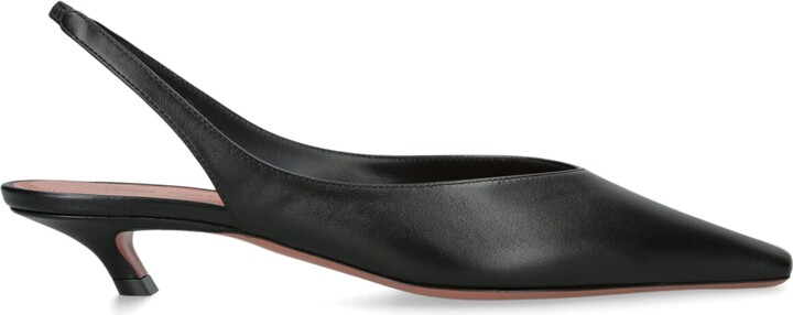 Amina Muaddi Leather Jamie Slingback Pumps 25
