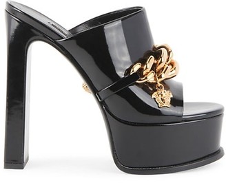 heeled platform mules