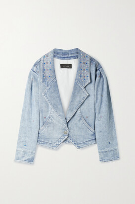 Isabel Marant Depaline Studded Embellished Denim Jacket - Blue - ShopStyle
