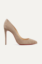 Thumbnail for your product : Christian Louboutin Pigalle Follies 100 Suede Pumps - Mushroom