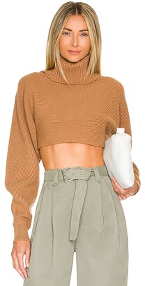 cropped camel sweater