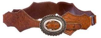 Henry Beguelin Embroidered Waist Leather Belt