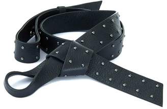 Mint Velvet Black Studded Knot Waist Belt