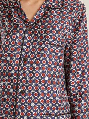 Prada Geometric Print Silk Pyjama Set - Womens - Red Multi