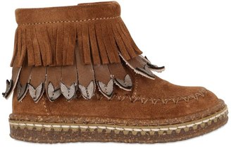Ocra Suede Boots W/ Fringes