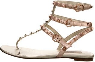 Valentino Rockstud Accents Leather Gladiator Sandals