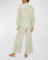Thumbnail for your product : POUR LES FEMMES Striped Poplin Long Pajama Set