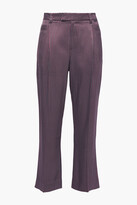 Thumbnail for your product : Equipment Cropped Printed Satin-twill Straight-leg Pants