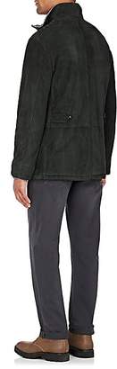 Barneys New York Men's Suede Zip-Front Coat - Green