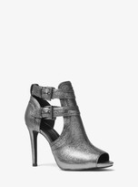 sinclair metallic embossed leather ankle boot