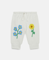 Thumbnail for your product : Stella McCartney Flower Print Cotton Fleece Joggers, Woman, White