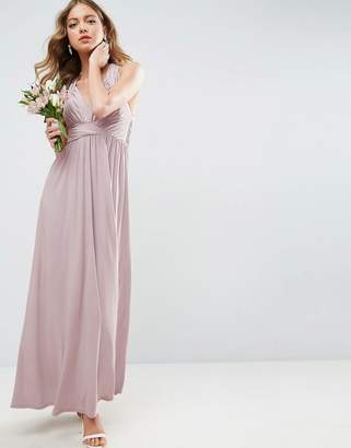 ASOS Design Bridesmaid Drape Twist Back Maxi Dress