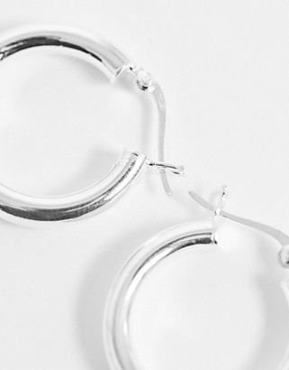 ASOS DESIGN DESIGN sterling silver tube hoop earrings in 25mm
