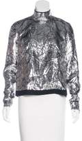 Thumbnail for your product : DELPOZO Metallic Zip-Up Blouse w/ Tags