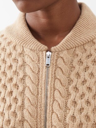 Stella McCartney Cable-knit Wool Zipped Cardigan - Camel