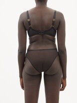 Thumbnail for your product : Agent Provocateur Plunge Lace And Pleated-satin Bra - Black