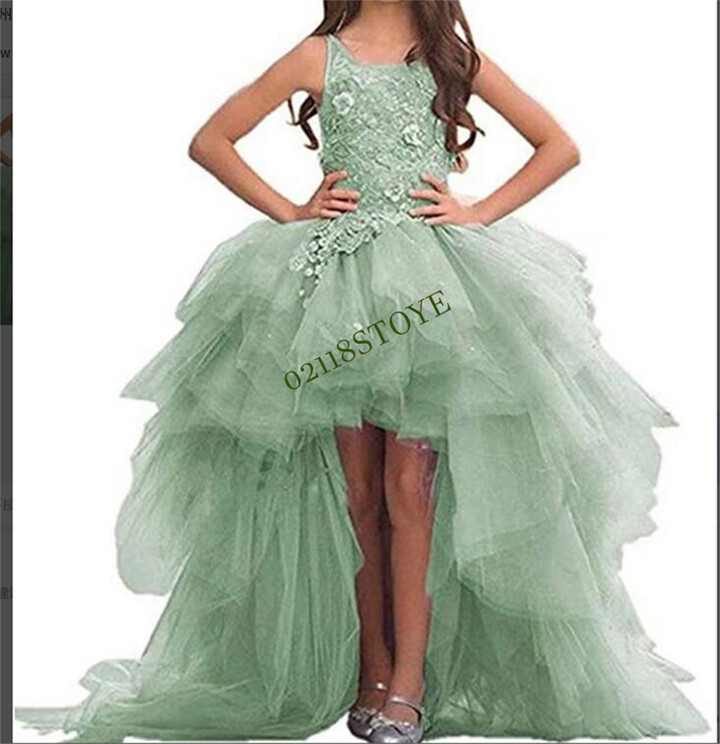 lifetime not regret Flower Girl Dresses Fluffy Tulle Pageant Birthday party Applique Princess Gown First Holy Communion Prom Dresses