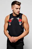 Thumbnail for your product : boohoo Rose Embroidered Tank with Drop Armhole