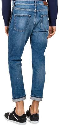 The Kooples Short Drop Slim Fit Jeans in Blue