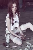 Thumbnail for your product : Wildfox Couture Howdy Cropped Tank in Clean White