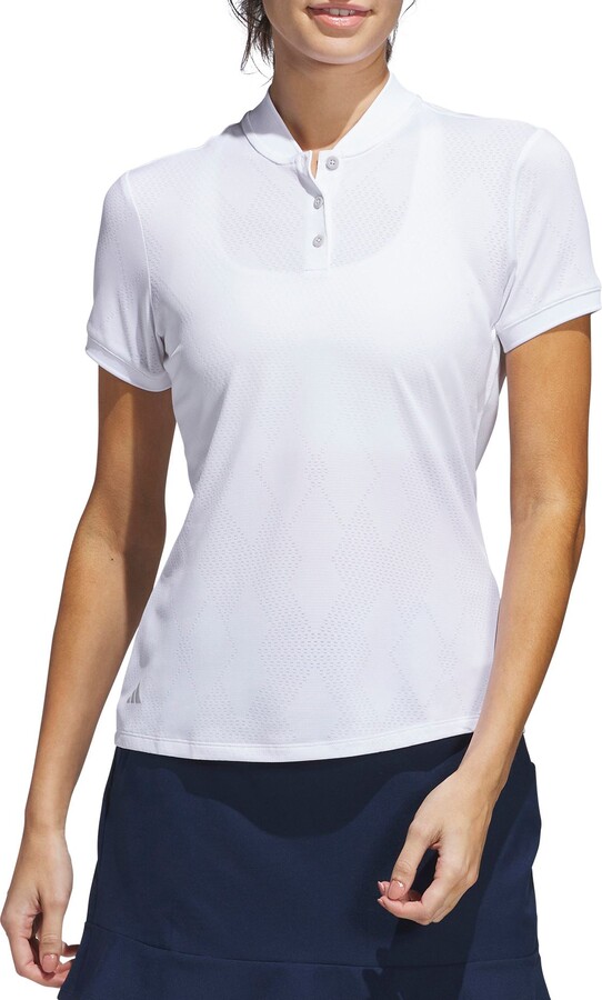 adidas Women's Ultimate365 Diamond Jacquard Golf Polo, Large, White