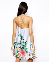 Thumbnail for your product : True Decadence Satin Cami Dress in Tropical Floral