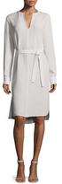 Thumbnail for your product : Joseph Long-Sleeve Peggy Silk Shirtdress, Putty