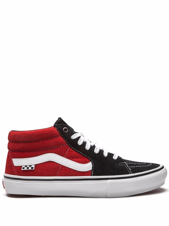 vans black red stripe