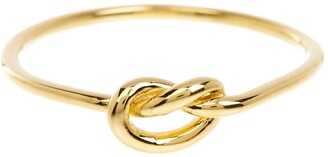 Sterling Forever 14K Yellow Gold Vermeil Thin Love Knot Ring