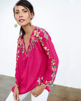 Thumbnail for your product : Johnny Was Vanessa Georgette Embroidered Tunic