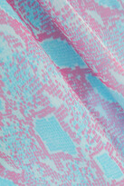 Thumbnail for your product : Diane von Furstenberg Talia Asymmetric Snake-print Chiffon Midi Dress