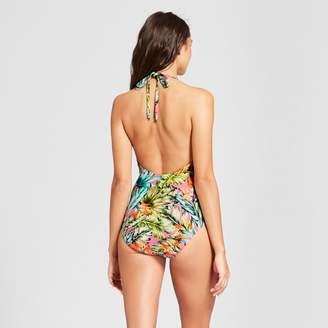 Clean Water Women's Tropical Twist Front One Piece - Pink Floral