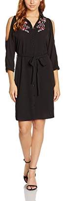 New Look Women's Embroidered Cold Shoulder Shirt Dress