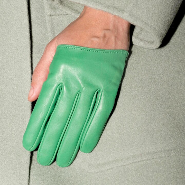 Green Leather Gloves, Fingerless Fully Customizable Women Accessories, Fall Clothing, Handmade Gloves, Gloves Men