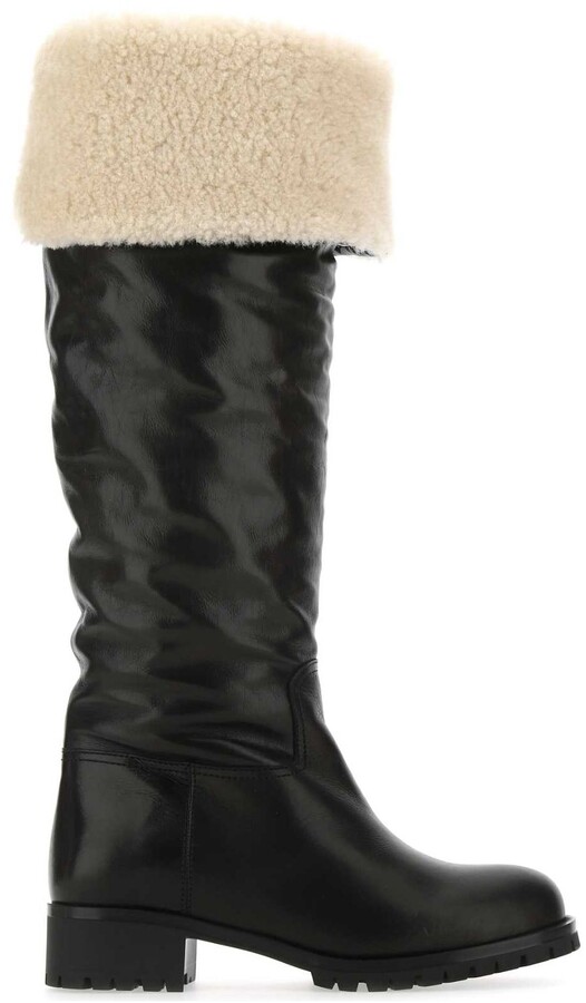 knee high shearling boots