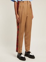 Thumbnail for your product : No.21 Tartan-stripe High-rise Trousers - Camel