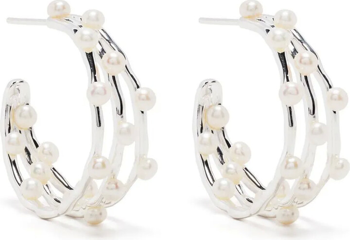 DOWER AND HALL medium Waterfall pearl-embellished earrings ShopStyle