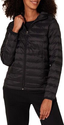 Essentials Women's Lightweight Long-Sleeve Full-Zip Water-Resistant  Packable Hooded Puffer Jacket